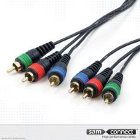 Cable de Vídeo Componente, 3m, m/m