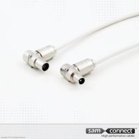 Cable Coaxial RG 6,conectores angulares IEC, 10m
